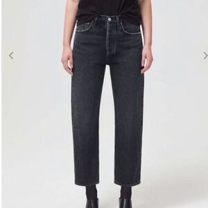 Agolde Women's “90s Crop Jeans” in Charcoal